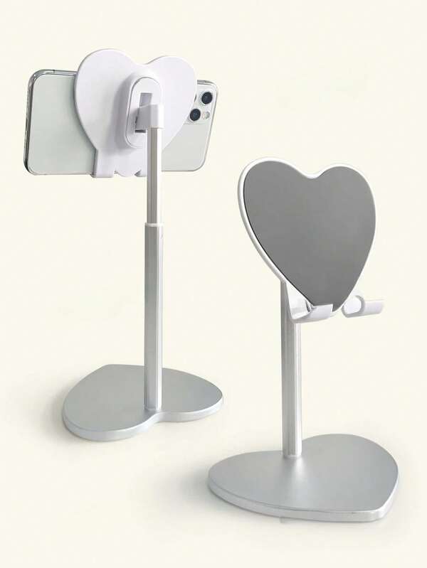 Adjustable Heart-Shaped Phone/Tablet Stand, Multi-Functional Desktop Holder For Streaming, Suitable For Smartphones And IPads Compatible With IPhone, Android Phone, Gift For Birthday, Family, Friends Phone Holder Phone Stand Phone Accessories