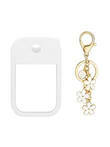 2 件 Touchland 1 盎司（30 毫升）洗手液喷雾瓶保护套，26 个花朵和字母喷雾瓶标记，硅胶防摔防撞保护套，带钥匙扣设计，方便旅行携带，可挂在包、钥匙或儿童背包上，耐磨、防水、可重复使用 Touchland 洗手液喷雾保护套，旅行、户外、礼物、万圣节礼物、圣诞节礼物 - 白色 - 查看 15