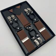 6 Clips Men's Suspenders Gentleman Boxed Suspenders Suspenders Clips In Stock Suit Suspender Suitable As A Gift For Boyfriend - Width 3.5cm
