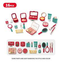 1 件女孩化妆梳妆台玩具套装，微型逼真化妆品（不可涂抹），时尚装扮玩具，儿童角色扮演互动道具，适合 3 岁以上和 6-12 岁女孩的生日、圣诞节礼物