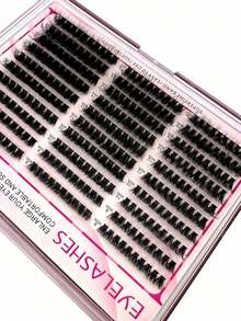 !!! 300pcs/Set 10rows 100+120+160pcs 0.07mm Faux Mink Eyelash Extensions, 8-16mm Mixed Length, 3D Russian Volume Individual Lashes, Plastic Box, For Makeup.Random Style Delivery.