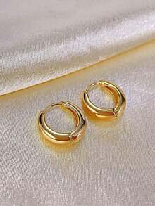 Pendientes de aro en forma de lágrima minimalistas de acero inoxidable para mujeres