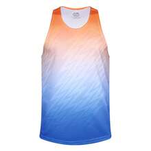 Chaleco deportivo para hombre, camiseta sin mangas de secado rápido para correr y maratón, camiseta ultraligera de poliéster para pista y campo - amarillo azul - Ver 9
