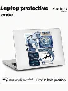1 Piece, Deep Blue Ocean Biology Apple Laptop Protective Case, Frosted Transparent Ultra-Thin Acrylic, Frosted Anti Fingerprint, All Inclusive Anti Drop, 3D Heat Dissipation Hole, Compatible With Air13 2025/Pro 16 M4/M3/M2, Preferred Protective Case For Business And Office Use