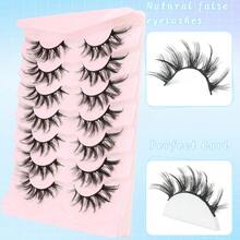 7 Paar Kreuz-Optik Falsche Wimpern mit Katzenaugen-Effekt für Cartoon-Stil Make-up, weiche, verwischte falsche Wimpern 3D Faux Mink natürliche Full-Strip Wimpern für tägliches Dating Make-up