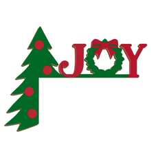 1 Piece Of Christmas Wooden Door Corner Decoration, Joyful Christmas And Christmas Tree Pendant, Suitable For Christmas Home Front Door Corner Pendant, Festive Party Decoration Pendant Home Decor Christmas Decorations Room Decor