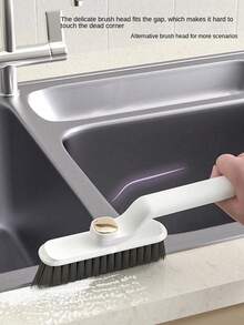 Spazzola per pulizia bagno e cucina 3 in 1, rotazione a 360°, per pulire le scanalature - Spazzola con setole rigide, adatta per pareti e pavimenti