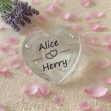 Personalized Heart Shaped Acrylic Wedding Ring Box, Elegant Engagement Ring Keepsake Container, Unique Gift For Bride, Proposal Box, Engagement Keepsake, Timeless Keepsake - Clear - View 8