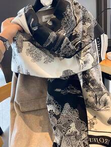 1 pièce Écharpe réversible pour femmes, chaude et luxueuse, convient pour l'automne/l'hiver pour les robes