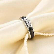 6mm White/Black Ceramic Rings Plus Cubic Zirconia For Women Comfort Fit Engagement Wedding Band Size 5-122025 - 5mm Black - View 10