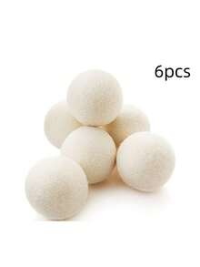 8/6/3/2/1 quả cầu sấy quần áo bằng len tự nhiên cao cấp - Thay thế nước xả vải và giấy sấy, quả cầu sấy quần áo tái sử dụng, quả cầu sấy len chất lượng cao, nước xả vải tái sử dụng, phụ kiện máy giặt cao cấp, quả cầu sấy len, len tự nhiên cao cấp và polycarbonate, quả cầu sấy quần áo chống rối, sản phẩm làm sạch chăm sóc quần áo tái sử dụng, quả cầu giặt chống tĩnh điện, quả cầu sấy len tái sử dụng, quả cầu sấy len, phụ kiện máy giặt, mặt dây chuyền quả cầu nỉ tự làm (màu sắc và kiểu dáng ngẫu nhiên) - trắng - Xem 16