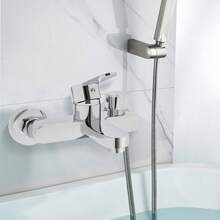 Grifo de bañera, grifo monomando, grifo de bañera de superficie para montaje en pared, grifo de ducha de baño plateado - Plateado - Ver 5