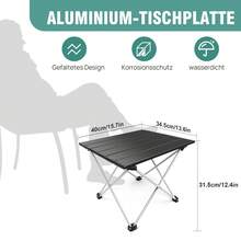 Rigogo Klapptisch Outdoor aus Aluminium - Leicht & Kompakt | Tragbarer Gartentisch für Picknick, Camping, Balkon & Terrasse | Inkl. Tragetasche - Schwarz - Übersicht 7