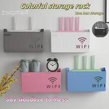 2 szt./1 szt. Uchwyt do routera bezprzewodowego, łatwy w montażu – schowek na ścianę bez wiercenia, polerowana powierzchnia, wielofunkcyjny organizer do domu i biura, praktyczny haczyk, półka ścienna na Wi-Fi, schowek na router, organizer na kable do salonu bez wiercenia, schowek na ścianę, bezprzewodowy Wi-Fi, dekoder TV