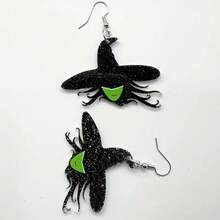 Halloween Spider, Bat & Witch Acrylic Earrings - Black Collection