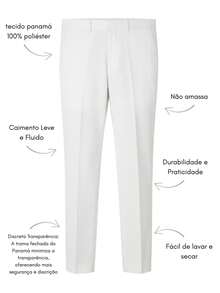 Men's Slim Dress Pants Suit Pants Formal Tailored Pants - trắng - Xem 6