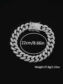 1pc Fashion Kids Watch + 1pc Hip Hop Style Rhinestoned Bracelet - Silver - View 5