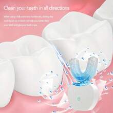 U-Shaped Silicone Electric Toothbrush, 360° Cleaning, 3 Cleaning Modes, Rechargeable Lithium Battery 300mAh, Ergonomic Design, Waterproof, Suitable For Home And Travel