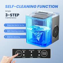 Sweetcrispy Portable Self-Cleaning Ice Maker Machine | Produces 9 Bullet Ice Cubes In 6 Minutes, 26.5 Pounds In 24 Hours - Counter Top, Small For Homes, Kitchens, RVs, Parties - Xem 5
