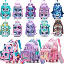 3PCS Rolling Backpack For Girls Kids Backpack With Wheels Roller Backpack With Wheels Set For Elementary Students Carry On Luggage Bookbag With Roller - Animal Trolley Bag - View 2