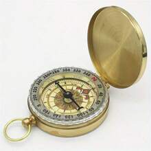 1 Copper Survival Compass With Glow - Waterproof, Enhanced Visibility For Camping And Hiking - Essential For Night Adventures - Luminous Compass - View 1