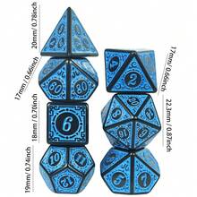 7pcs Polyhedral Dice Set With Velvet Bag, Tabletop RPG Accessories, Perfect Christmas/Halloween Gift For Friends - Multicolor - View 6