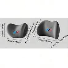 Sports Style Car Seat Headrest & Lumbar Pillow, Polyester Fabric Neck Support Breathable Comfortable Relaxation, Suitable For Office Chair, Fits German, French, Italian, Japanese, Korean, American Car Models