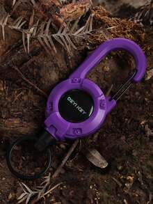 10 Stücke Schlüsselanhänger Set mit Einziehfunktion, Drahtseil mit Schlüsselband und Wanderkarabiner für Outdoor, Camping, Wandern und Angeln - Multifunktions-Abzeichen und ID-Clip