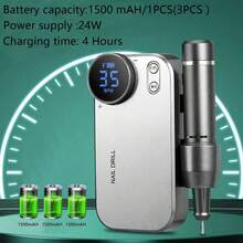 duofu Molinillo De Uñas Eléctrico Portátil De Alta Velocidad, Kit De Máquina De Manicura De Bolígrafo De Archivo De Uñas De Perforación De Uñas Recargable De 35000 Rpm Con Una Batería De Larga Duración De 10 Horas De Vida Útil, Juego De Máquina Removedor De Esmalte De Uñas Y Cutícula Profesional, Equipo De Pulido De Uñas Y Herramienta De Arte De Uñas Para Salón De Uñas Acrílico Y Uso Casero