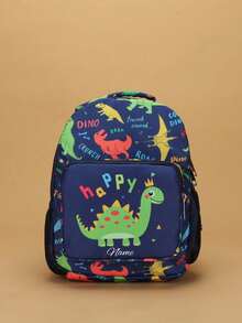 Customize Your Backpack With Your Personalized Name Or Holiday Greetings. Customize Your Own Backpack. Fashionable And Casual Multifunctional Backpack, Cute And Interesting Dinosaur Print Schoolbag. Lightweight And Easy To Carry, Very Suitable For Teenagers To Use In Daily Life, Going Out, Traveling