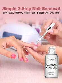 GLOZ 30毫升卸甲液，适用于贴片式美甲，升级透明卸甲液，适用于亚克力美甲，指甲油卸除液