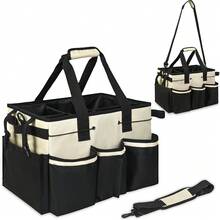 1pc Wearable Cleaning Utility Bag | Large-Capacity Oxford Fabric Organizer With Honeycomb Structure | Handheld & Shoulder Strap Dual Carry | Household & Commercial Cleaning Tool Caddy | Mobile Cleaning Station For Professionals