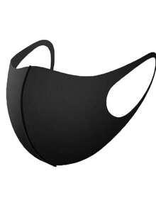 1pc Unisex Breathable Dust-Proof Face Mask, Sun Protection, Lightweight Knitted Fabric, Suitable For Spring/Summer - Black - View 2