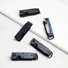Smooth Aluminum Key Organizer - Compact Metal Keychain | Simple, Lightweight, Portable, With Safety Twist Lock | Scratch-Resistant, Ideal Gift For Men And Women, Cute Keychain - Carbon Fiber Black - 查看 11