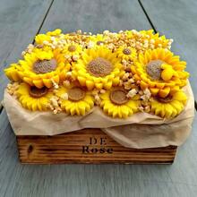 1 件向日葵硅胶蜡烛模具适用于 3D 芳香疗法 DIY、肥皂、粘土、石膏、环氧树脂工艺、节日礼物 - 白色 - 查看 4