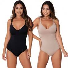 Eatifa Kit 2 Women's Shaping Bodysuit With Reinforced Straps Suplex Compression Second Skin Without Comfortable Pads - Nhiều màu - Xem 11