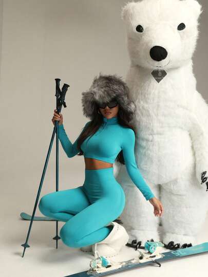 Ladies' Yoga Sets, Seamless Knitted Yoga Pants, Leggings, Zipper Long-Sleeved Crop Tops, Fitness Suits, Sportswear, Fitness Sets