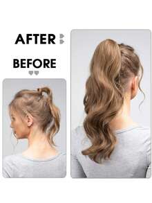 Ponytail Extension Dirty Blonde Pony Tail Curly Wavy Wrap Around Clip In Hair Extensions Synthetic High Resistant Fiber Fake Hairpiece For White Women - Multicolor - View 10