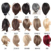 Synthetic Claw Clip Ponytail Extension 8-Inch Light Brown Short Curly Ponytail Hair Piece For Women's Daily Use