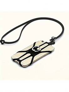 1入組通用短小精悍矽膠手機環扣，附調節式手機掛繩，適用於所有智慧型手機，提升手機安全性且時尚