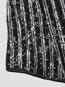 Black Sequin Zipper, Women's Corset, Tummy Cincher, Women's Corset, Fashionable , Versatile And Classic - 黑色 - 查看 5