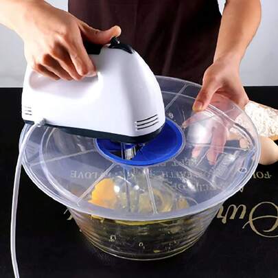 1 stuk siliconen spatbeschermer voor in de keuken, geschikt voor mengkommen, anti-spatbescherming voor eieren, beslag en sauzen, ideaal voor kerst, Halloween, Thanksgiving en Valentijnsdag, geschikt voor handmatige en elektrische mixers.