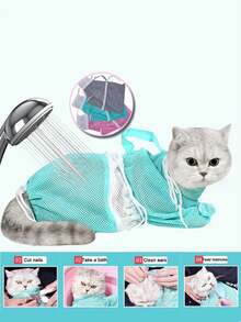 1升级版洗猫包猫咪洗澡工具猫狗固定包洗澡袋修甲美容喂药猫咪洗澡清洁用品 - 彩色 - 查看 5