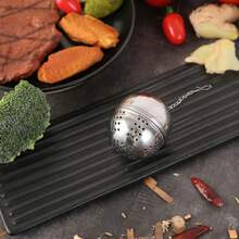 1pcs Egg-Shaped Stainless Steel Seasoning Ball Soup Stew Meat Flavor Treasure Seasoning Box Ball Tea Filter Tennis Ball Tea Bag Seasoning