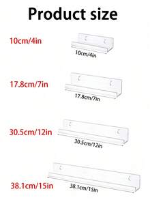 2/4pcs Acrylic Invisible Floating Bookshelf, Wall Mounted Display Rack For Room, Modern U-Shaped Wall Shelf For Books, Photos, Vinyl Records - Clear - View 10