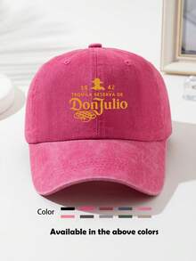 1pc Unisex "Don Julio" Printed Distressed Wash Baseball Cap, Sun Hat, Curved Brim, Dad Hat, Suitable For Everyday Use And Outdoor Activities - Multicolor - View 3