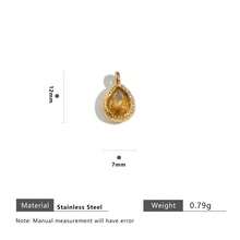 5个不锈钢金色多色玻璃水晶水滴吊坠，DIY耳环、手链饰品制作材料，女士饰品配件，DIY手工饰品 - 水滴吊墜 - 查看 20