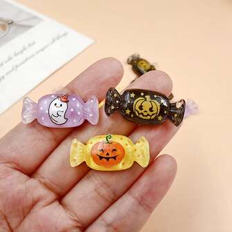 12 st. Kawaii Halloween vita pumpa berlocker för smyckestillverkning harts handgjorda hängen hantverk DIY örhängen nyckelring