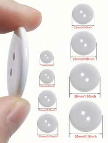 50pcs White Double Hole Resin Buttons, Double-Sided Bread Buttons, Sewing Accessories, Suitable For Crochet, Shirts, Suits, Jackets, Bags, Hats, Gloves, Handmade Items, Home Textiles, DIY Crafts Decoration