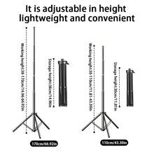 带手机支架的灵活鹅颈三脚架，便携式金属三脚架，适用于直播、视频博客、烹饪、健身、视频录制和观看，适合暑假、旅行、户外活动、直播、稳定录制假期旅行户外活动稳定录制 - 彩色 - 查看 6